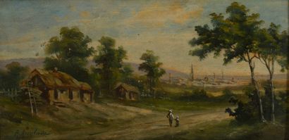 A. ANGLADE (XXe siècle).

Paysages aux villages.

Paire...