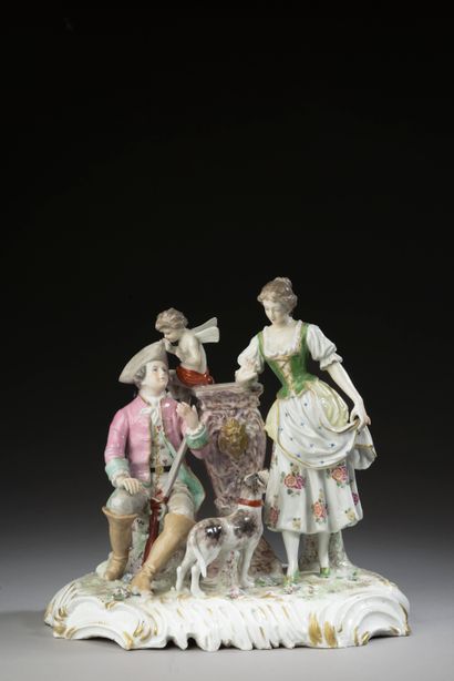 Dans le goût de MEISSEN.

Scène galante.

Groupe...