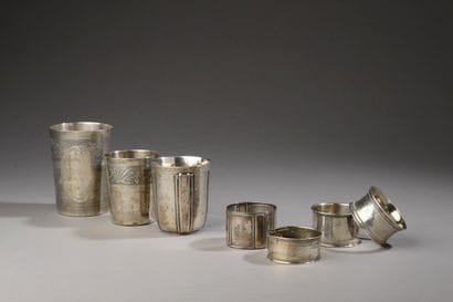 Set in silver 950 thousandths, including...