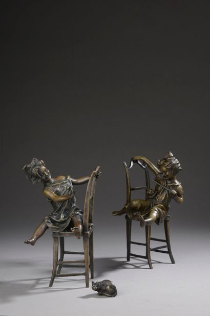 Frantz IFFLAND (1862-1935).
Fillettes assises...