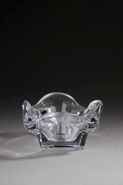 Cup out of pressed moulded crystal of moved...
