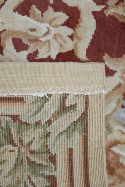 Polychrome wool Savonnerie style carpet hand-woven...
