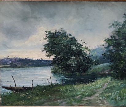 J. L. VALROFF (XXe siècle). 
Barque sur le...