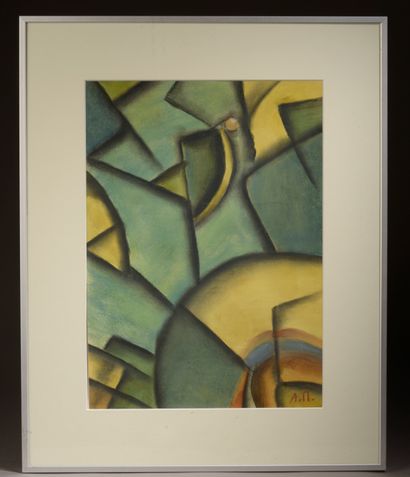 Ecole russe du XXe siècle.
Composition cubiste...