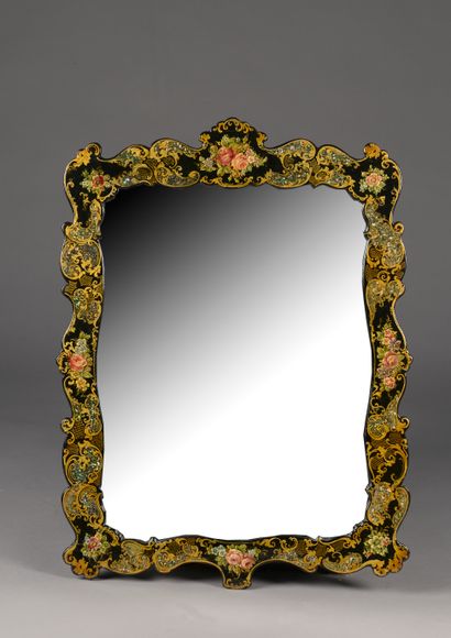 Miroir rectangulaire de forme violonnée en...