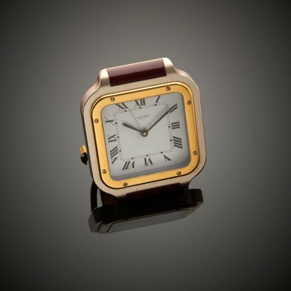 CARTIER «Santos».
Pendulette de voyage ou...