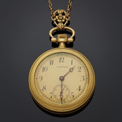 J. AURICOSTE.
Montre de col en or jaune 18k,...