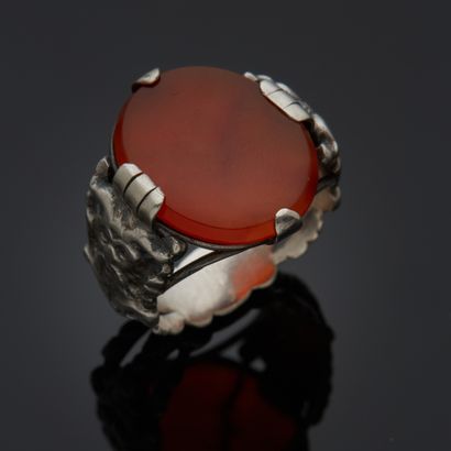 Bague en argent 925 millièmes serti d'une...