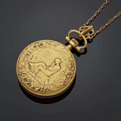 J. AURICOSTE.
Montre de col en or jaune 18k,...