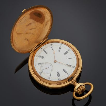 Montre savonnette en or jaune 18k uni, cadran...