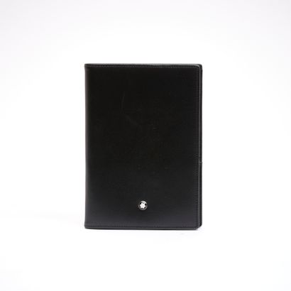 MONTBLANC. 
Couverture d'agenda en cuir noir...