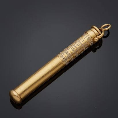 Stylo porte mine en or jaune 18k, le haut...