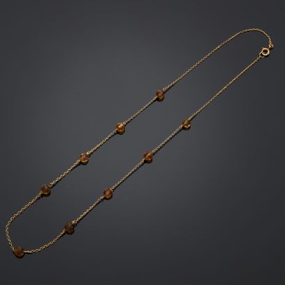 Chaînette en or jaune 18k et argent à maille...