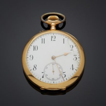 Montre à gousset en or jaune 18k, cadran...