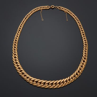 Collier en or rose 18k à maille gourmette...