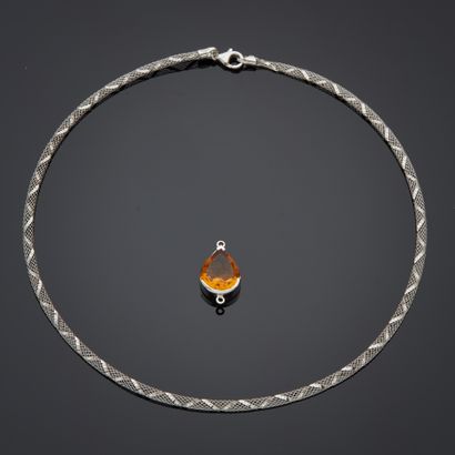Chaîne de collier en or gris 18k à maille...