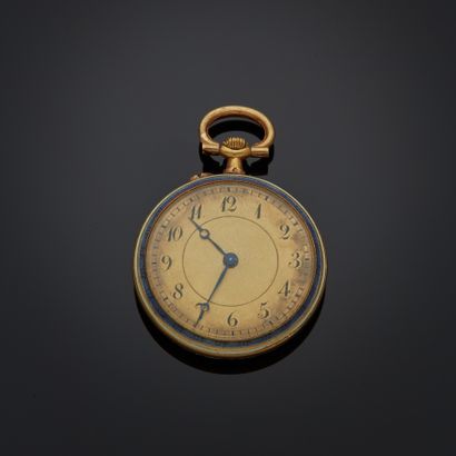 Montre de col en or jaune 18k, cadran doré...