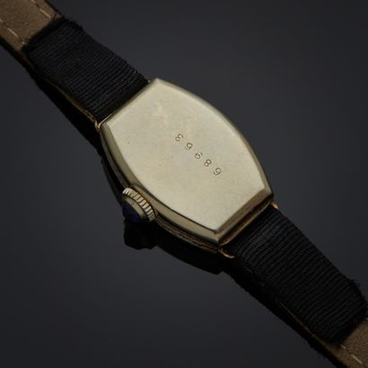 Montre bracelet en or gris 18k, boîtier convexe...