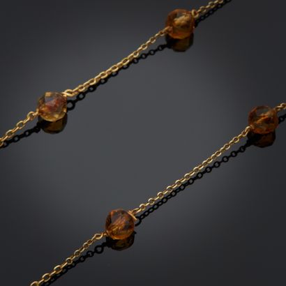 Chaînette en or jaune 18k et argent à maille...