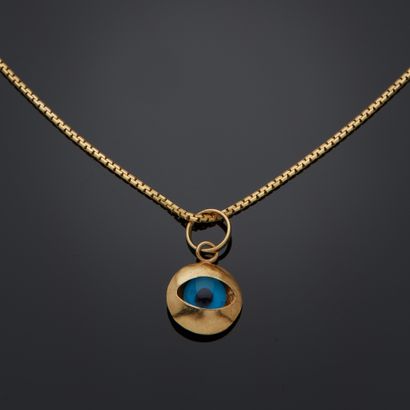 ITALIE.
Collier en or jaune 14k composé d'une...