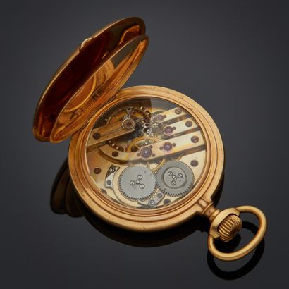 Montre savonnette en or jaune 18k uni, cadran...
