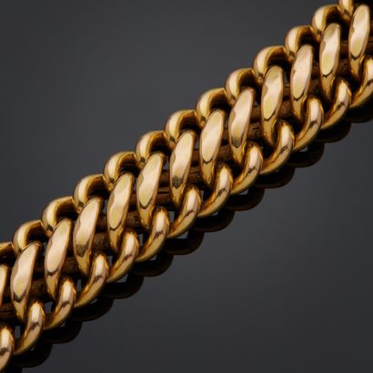 Bracelet en or jaune 18k à maille américaine,...