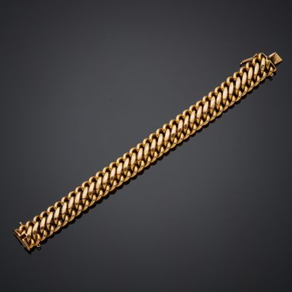 Bracelet en or jaune 18k à maille américaine,...