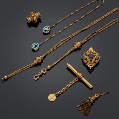 Ensemble en or jaune 18k comprenant :
- chaîne...