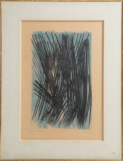 Hans HARTUNG (1904–1989).
Sans titre L36.
Lithographie...