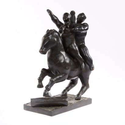 José SEGUIRI (Né en 1954).
Couple nu à cheval....