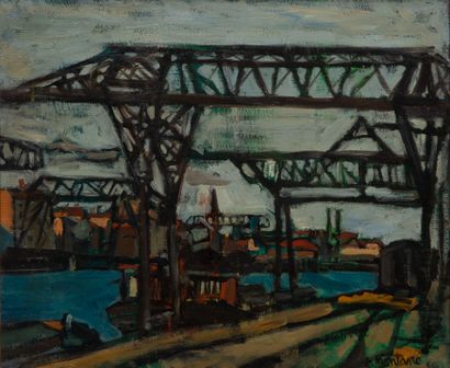 Roger MONTANE (1916-2002).
Le quai de déchargement....