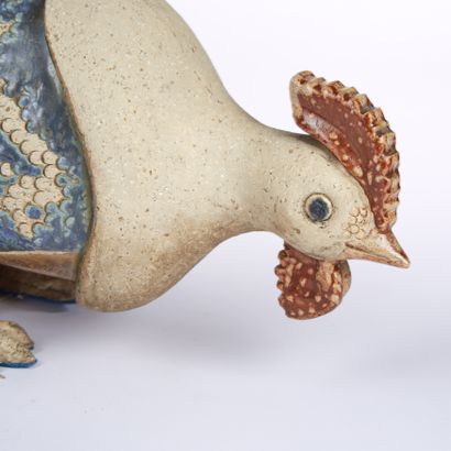 SEVRES France.
Coq en grès polychrome (ancienne...