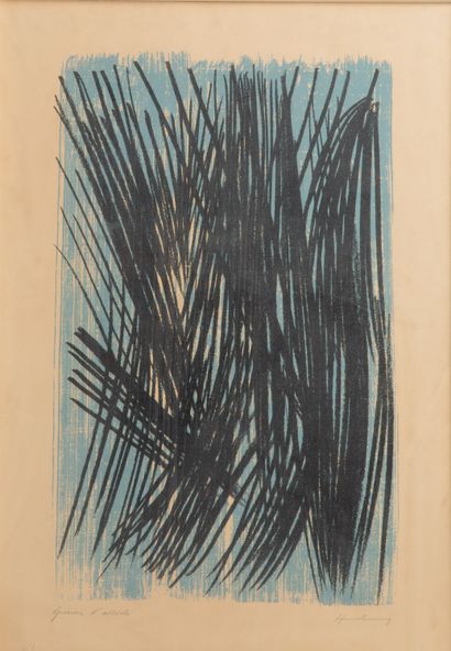 Hans HARTUNG (1904–1989).
Sans titre L36.
Lithographie...
