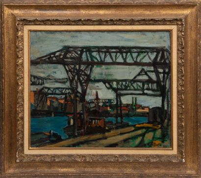 Roger MONTANE (1916-2002).
Le quai de déchargement....