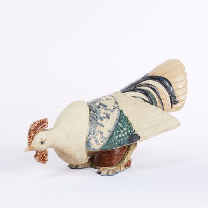 SEVRES France.
Coq en grès polychrome (ancienne...