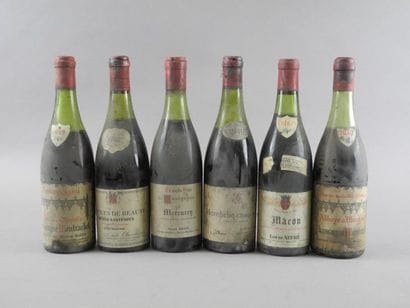 Ensemble de 6 bouteilles : 1 bouteille VOLNAY...