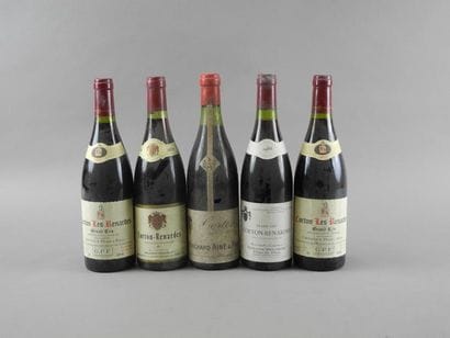 Ensemble de 5 bouteilles : 1 bouteille CORTON...