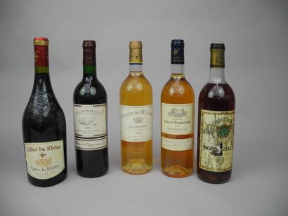 Ensemble de 5 bouteilles : 1 bouteille CH.Haute...