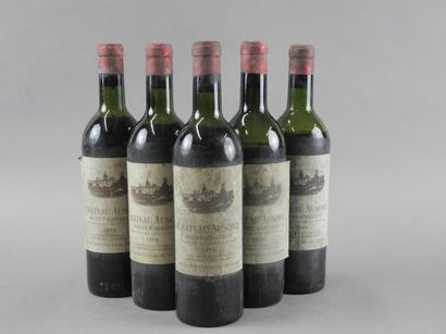 5 bouteilles CH. AUSONE, 1° Grand Cru St-Emilion...