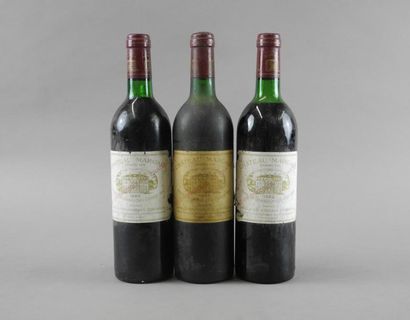 3 bouteilles CH. MARGAUX, 1° cru Margaux...