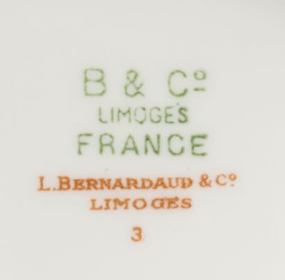 BERNARDAUD Cie, Limoges : 
Partie de service...