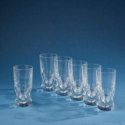 BACCARAT.
Suite de six verres à orangeade...