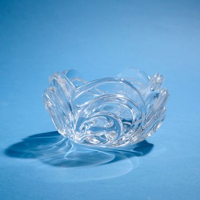 DAUM, France. 
Large molded crystal vase...