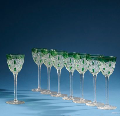 BACCARAT. 
Suite de huit verres à vin d'Alsace...