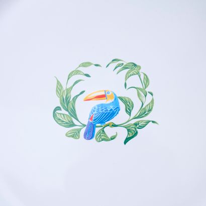 HERMES, Moustiers.
Grand plat en faïence...
