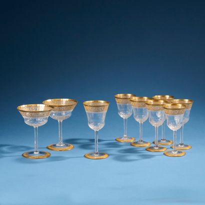 SAINT-LOUIS.
Part of a glass service in cut...