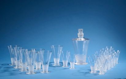LALIQUE, France. 
Part of a set of crystal...