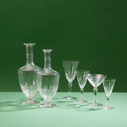 Part of a glass service in cut crystal with...