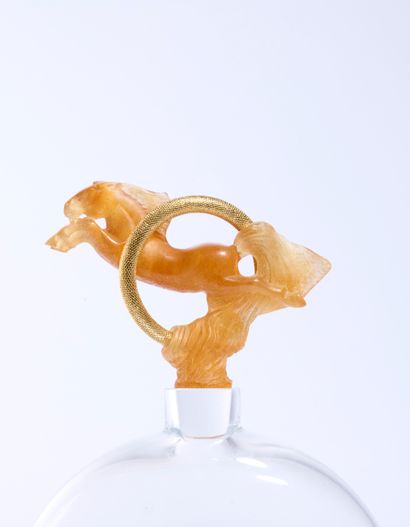 DAUM, France.
Decanter in clear crystal (bleached).
Cheval...