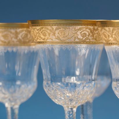 SAINT-LOUIS.
Part of a glass service in cut...